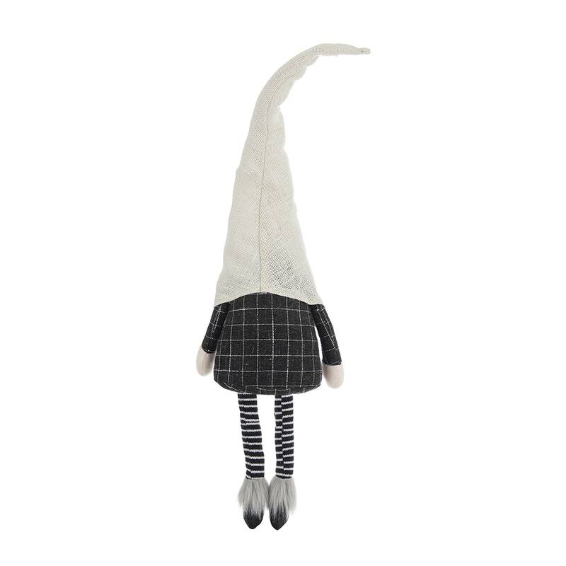 8.3x4x31.5" Fabric Sitting Gnome w/ White Ghost Hat, for Halloween Decor