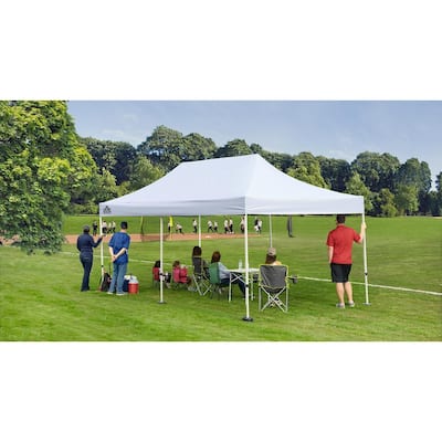 Quik Shade Commercial 10 x 20 ft White Commercial Canopy - 9.9 x 19.5 x 9.4 ft