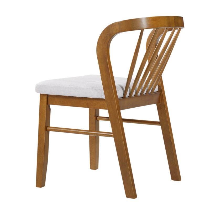 Christopher Knight Home - Alden Mid-Century Modern Wood Dining Chairs with Upholstered Seat & Windsor-Style Backrest, Set of 2