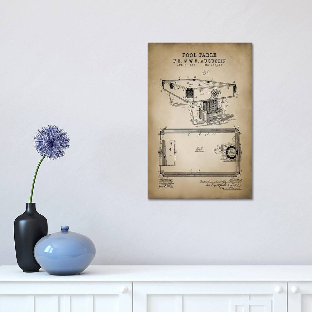 iCanvas "Billiard IV" by PatentPrintStore Canvas Print