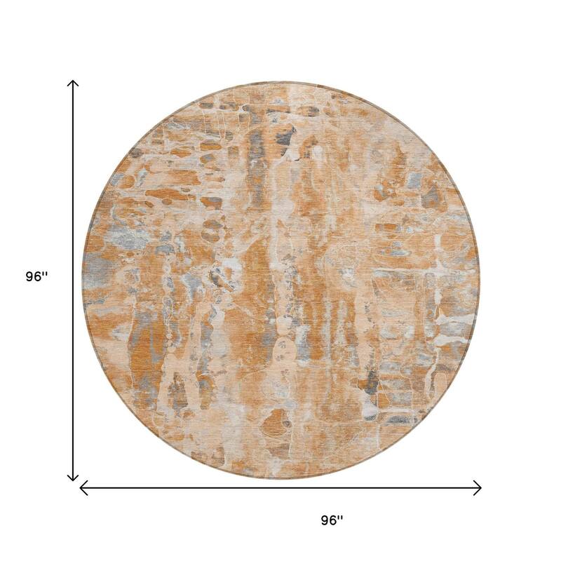 HomeRoots Abstract Transitional Round Outdoor Rug