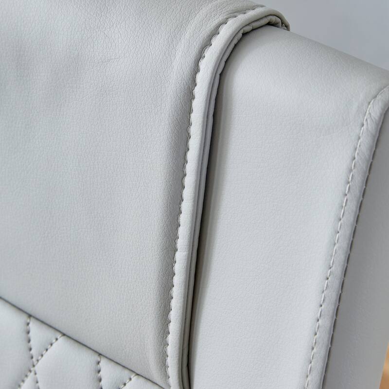 Equipped with faux leather cushioned seats - living room chairs with metal legs