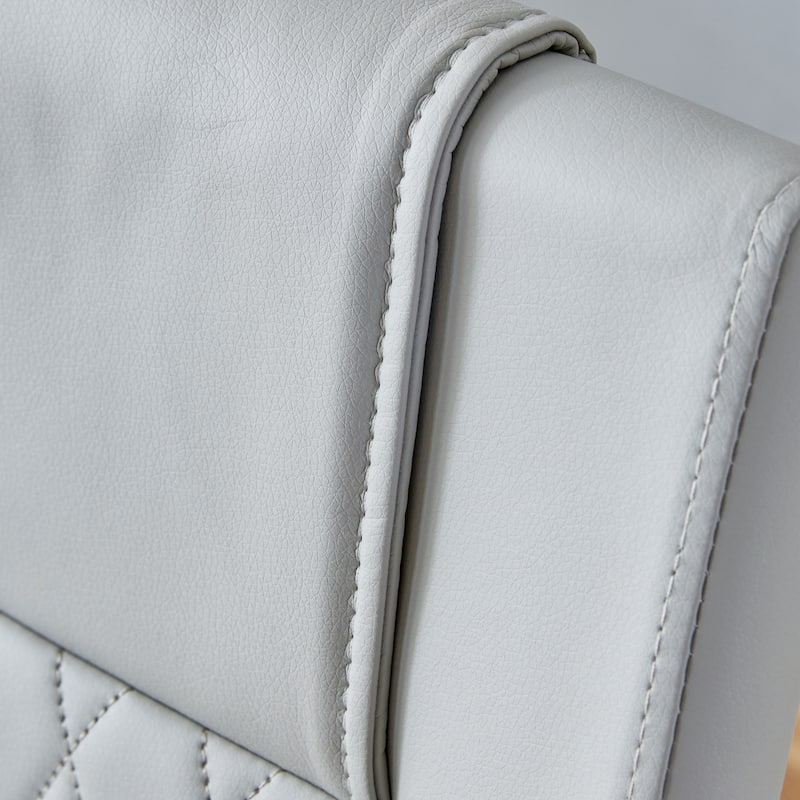 Faux Leather Dining Room Chairs with Upholstered Seat, Modern Kicthen Chairs Armless Accent Chairs with Metal Legs, Set of 4