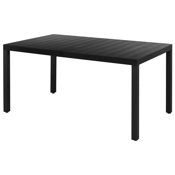 vidaXL Garden Dining Table WPC Aluminum 59.1"x35.4"x29.1" Black