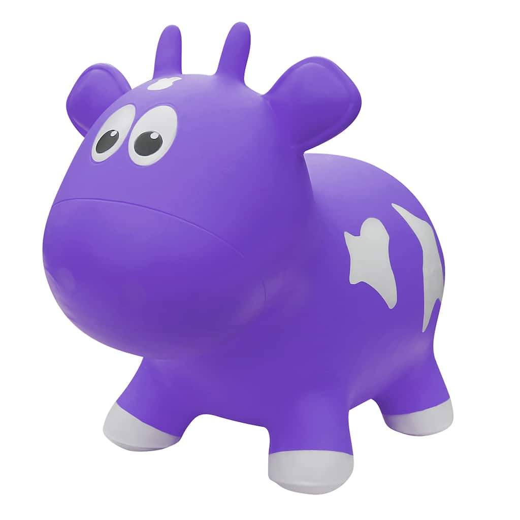 Toddler Boys and Girls Farm Hopper Bounce Toy, Purple Cow