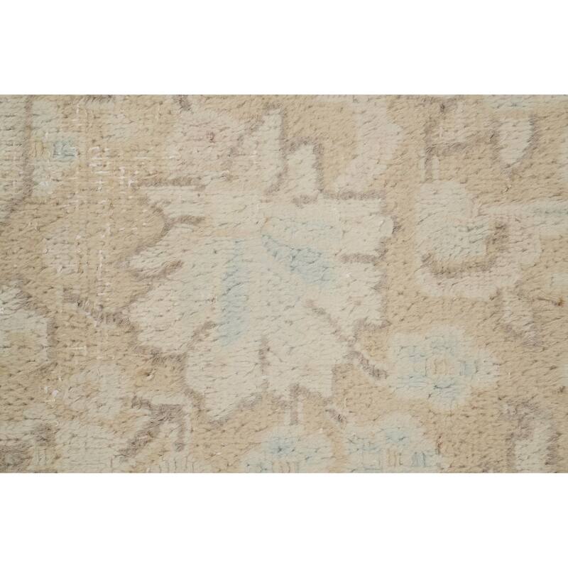 Hand Knotted Oriental 100% Wool Carpet Traditional Floral Beige & Ivories Kerman Area Rug - 14' 4'' X 9' 6''