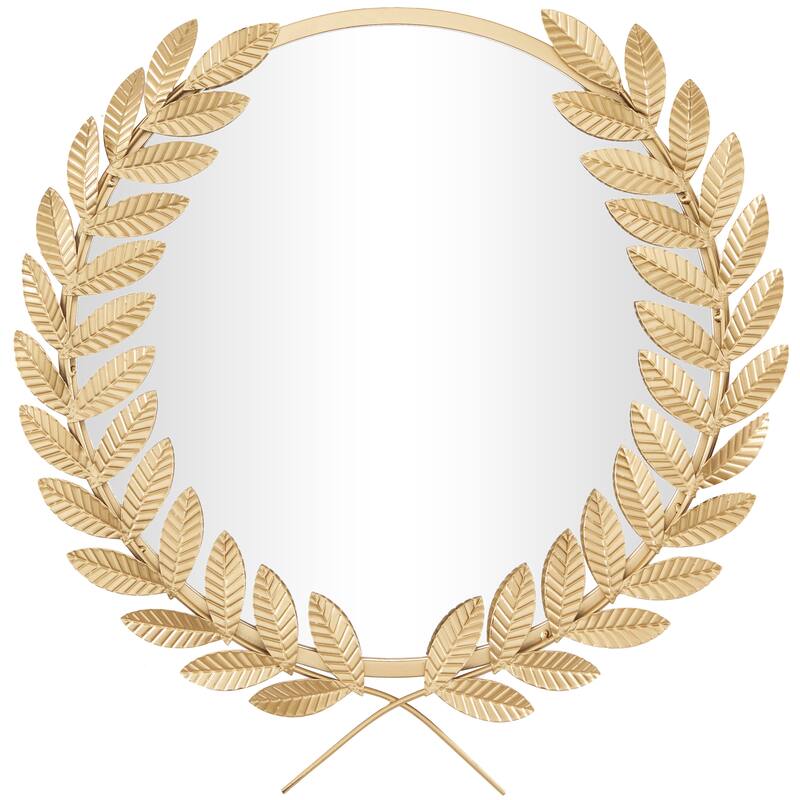 CosmoLiving by Cosmopolitan Gold Metal 3D Floral and Leaf Wall Mirror