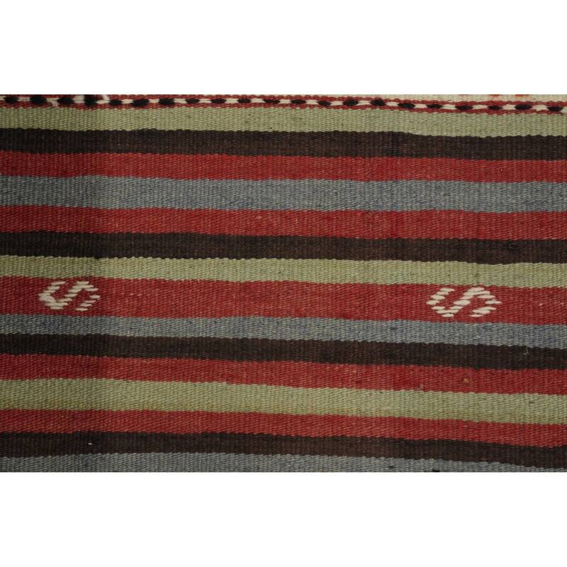 Hand Woven Oriental 100% Wool Carpet Southwestern Tribal Multi-Colored Kilim Area Rug - 8' 5'' X 5' 4''