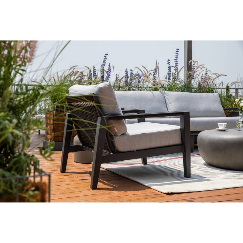 Elementi Laguna Outdoor Aluminum Lounge Chair with Sunbrella® Cushions