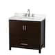 Option Espresso, Chrome Trim, White Quartz Top