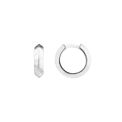 Curata 14k White Gold 3.50x13.5mm Knife Edge Polished Hoop Earrings