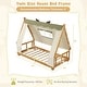 preview thumbnail 5 of 18, Gymax Twin Size House Floor Bed w/ TentWood Bed Frame w/ Roof Window &