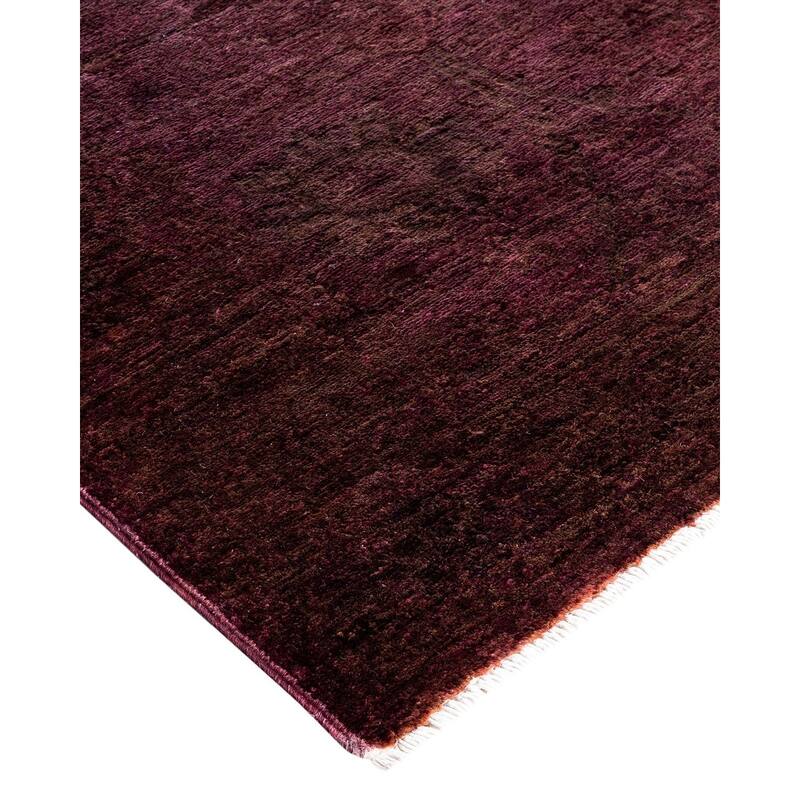 Contemporary Overdyed Wool Hand Knotted Runner - 3' 0" x 9' 6"