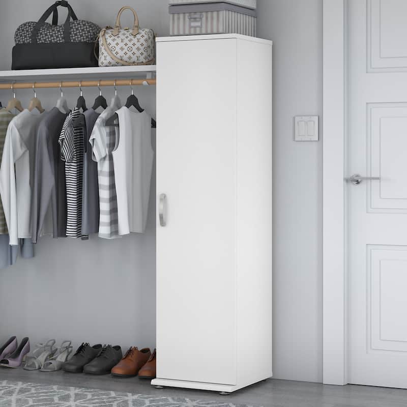 Universal Narrow Clothing Storage Cabinet by Bush Business Furniture - White