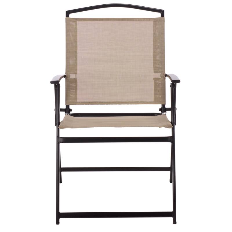 SAFAVIEH Outdoor Living Alvin Folding Chair (Set of 2) - 22"W x 25"D x 36"H