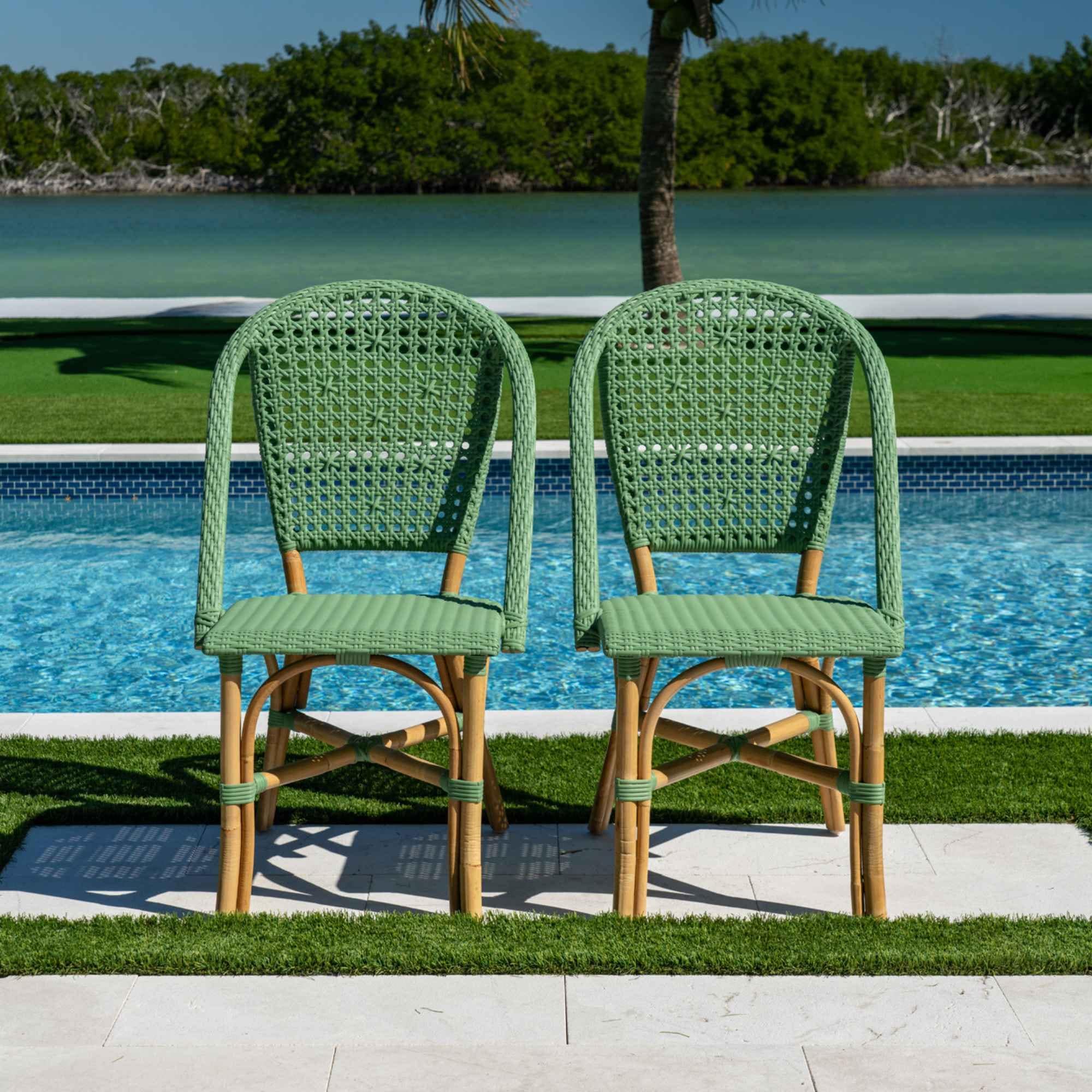 Francfranc フランフラン ②コムンチェア グリーン Panama Jack Set 2 Chloe Side Chairs - Overstock - 42914733
