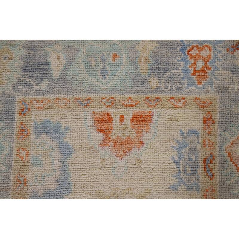 Hand Knotted Oriental 100% Wool Carpet Transitional Floral Beige & Ivories Oushak Area Rug - 2' 11'' X 2' 0''