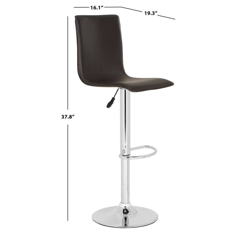 SAFAVIEH Kristi White Adjustable 23-30-inch Swivel Bar Stool - 16.1" x 19.3" x 37.8" - 17Wx19Dx44H