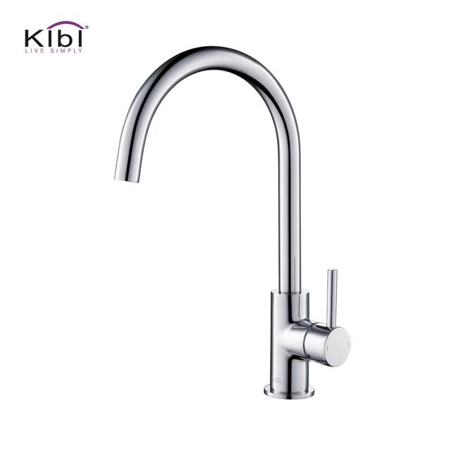 Lead Free Solid Brass High Arc Single Level Bar Prep Kitchen Faucet with Single Handle - Chrome