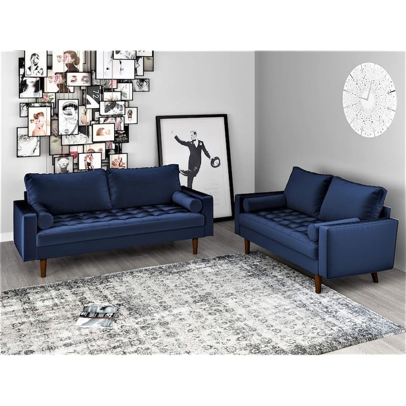 Civa 2 Piece Living Room Set - Sofa and Loveseat - Blue