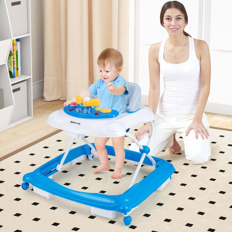 Honeyjoy Foldable Baby Walker with 3 Adjustable Heights Comfy Padded - See Details