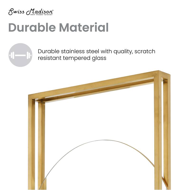 Pierre 30 Vanity Mirror In Brushed Gold - 23.6" x 4" 35.45"