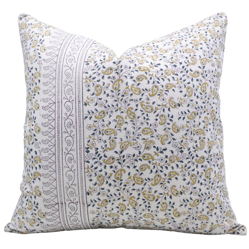 Fabdivine Cotton Floral Block print pillow Cover - Pillow Covers - 14" x 36"