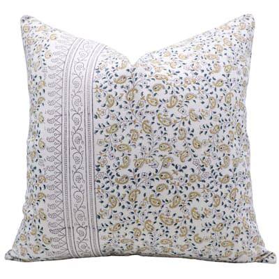 Fabdivine Cotton Floral Block print pillow Cover