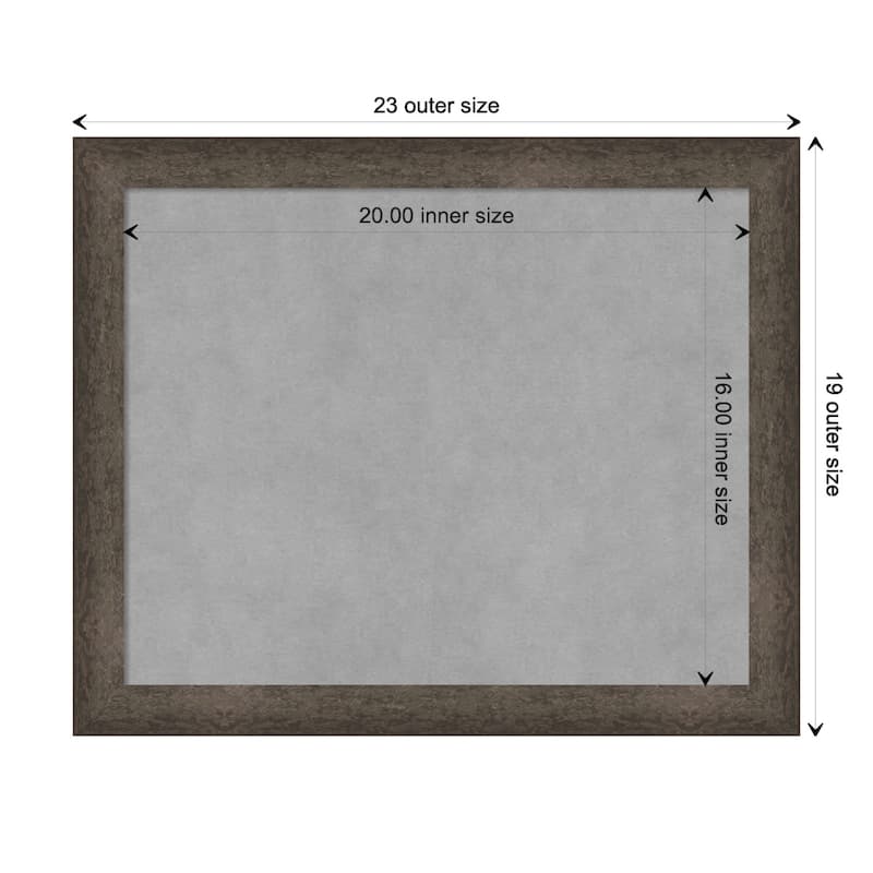 Amanti Art Dappled Light Bronze Narrow Framed Magnetic Board - Board Size 20x16
