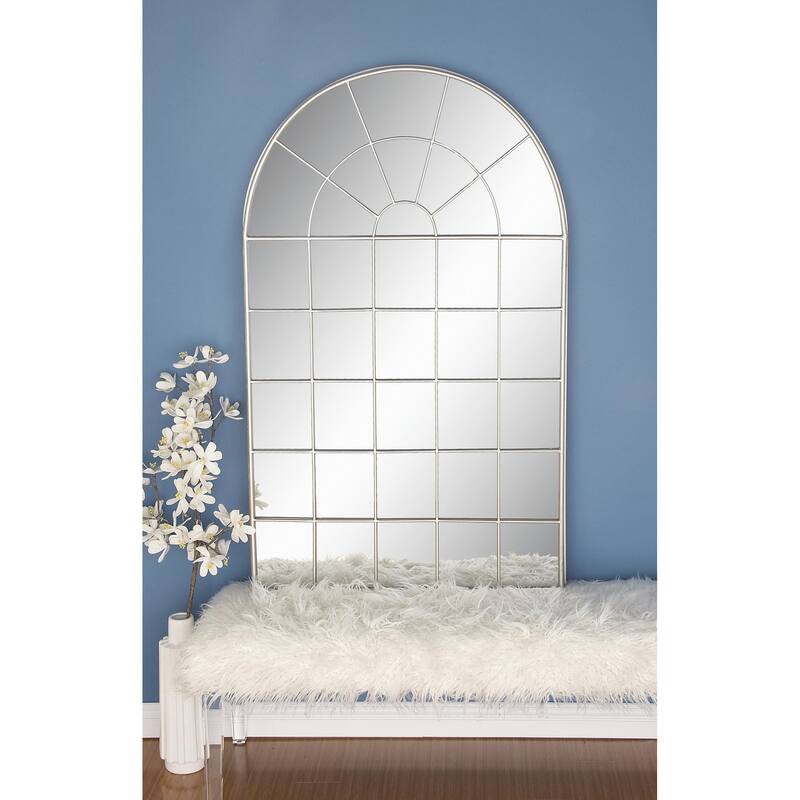 Metal Window Pane Inspired Grid Room Wall Mirror - Copper, Brown, Black - Roche River Decor