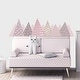 preview thumbnail 1 of 3, Soft Pink Mountain Wall Decal Baby Girl Nursery Decor Multi-Color - 10 tall x 35 wide inches