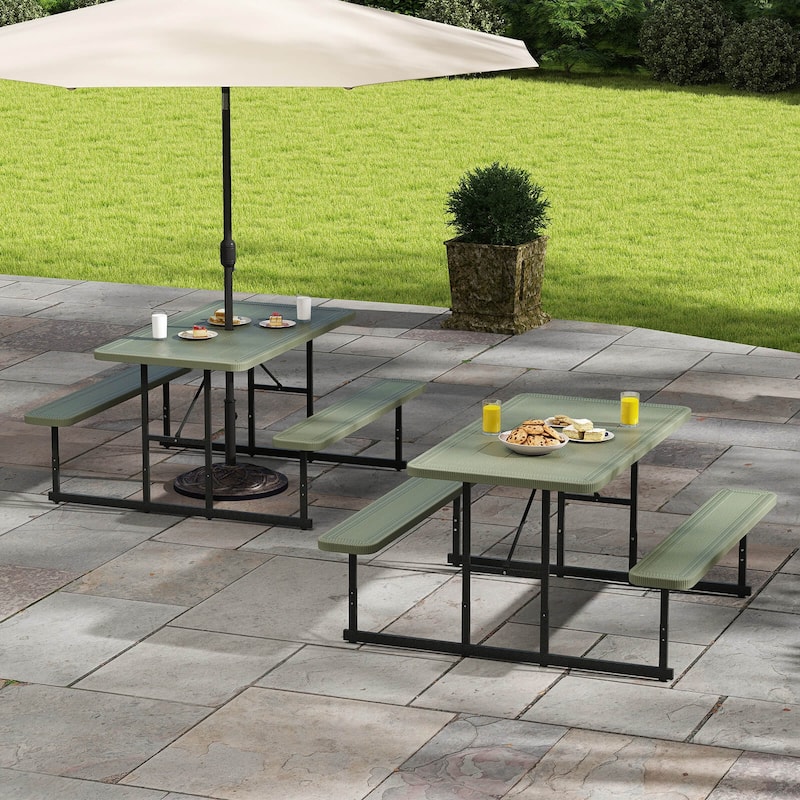 Costway Picnic Table Bench Set for 2-4 People Outdoor Rectangular - See Details