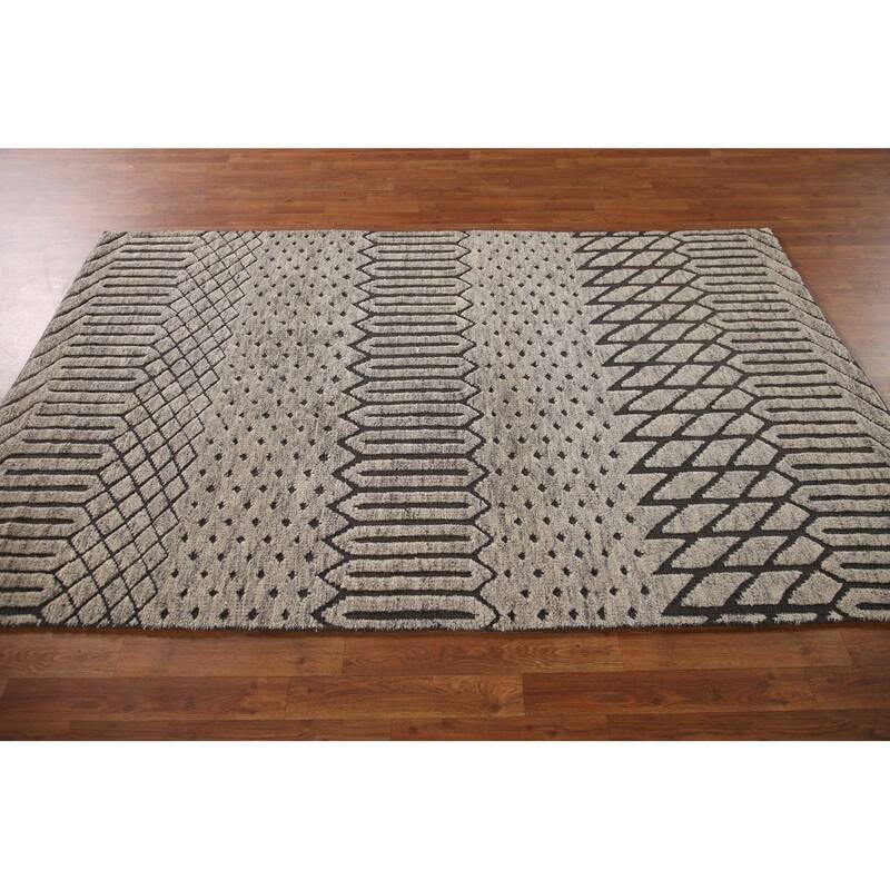 Trellis Moroccan Indian Area Rug Living Room Handmade Wool Carpet - 5'0"x 7'9"