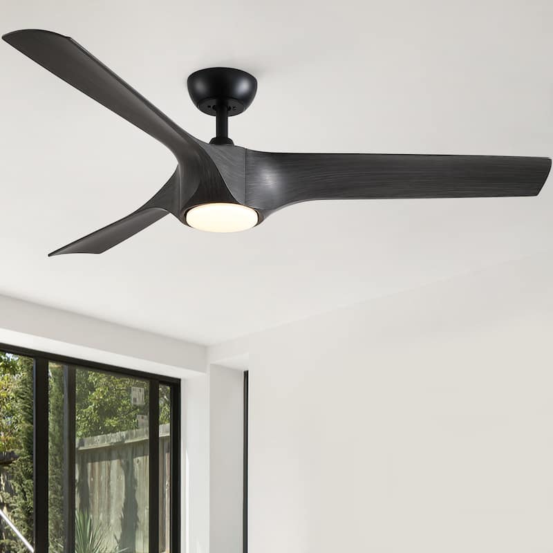 YUHAO 56 inch 6 Speed Quiet DC Motor Indoor Matte White Ceiling Fans with Lights and Remote Control