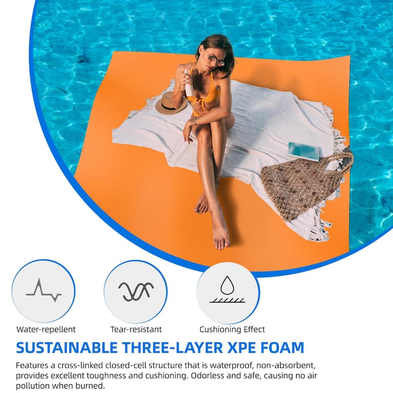 Moasis 12' X 6' Lily Pad Floating Mat Water Mat Inflatable Rafts Lily Pad Pools Beach XPE Floating Island - 12' X 6'
