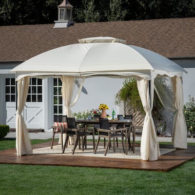 Gravina Outdoor 12' by 10' Water Resistant Fabric and Steel Gazebo by Christopher Knight Home
