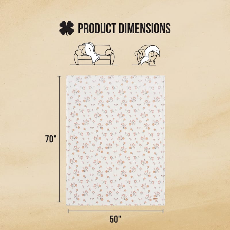 Lucky Brand Daisy Plush Throw Blanket