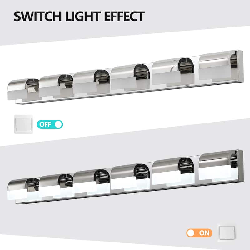 Modern Bathroom Vanity Lighting 6-Light LED Vanity Lights Over Mirror Bath Wall Lighting