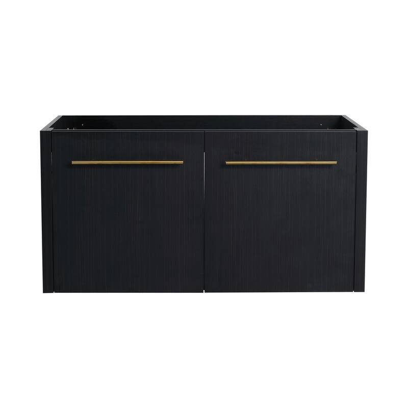 Modern Floating 24-Inch Bathroom Vanity Cabinet, Black Chestnut with Ample Storage, No Top Sink Included - 35.06in L Plywood - 35.06in L Black Chestnut