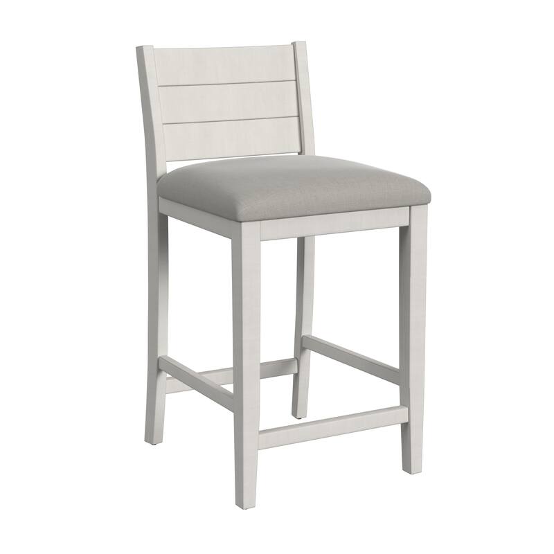 Hillsdale Furniture Fowler Upholstered Wood Stool, Sea White