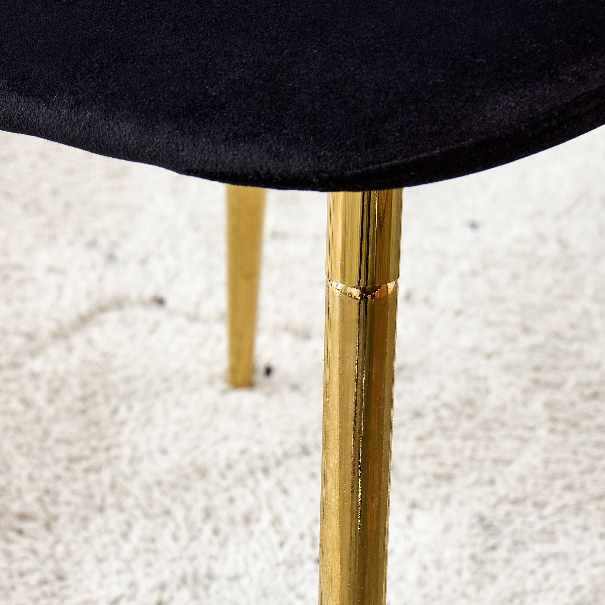 Upholstered Dining Chair with Soft Velvet Fabric Cover Cushion Seat and