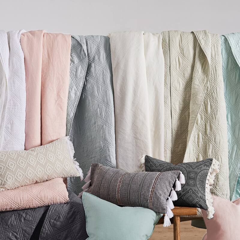 Washed Linen Charcoal Full/Queen Quilt - Levtex Home