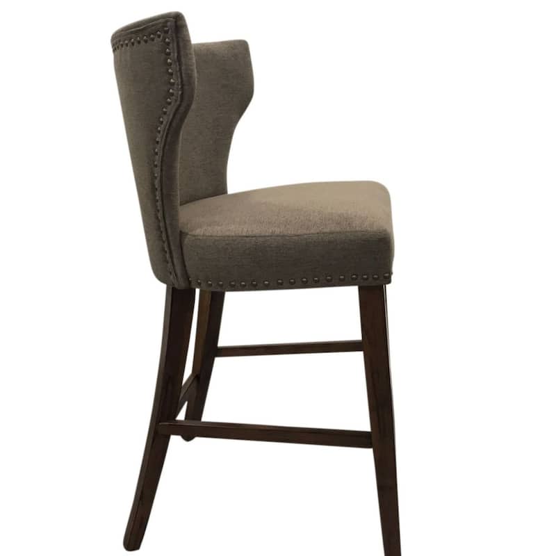 Upholstered High Back Barstools - 37" - Set of 2 - Brown