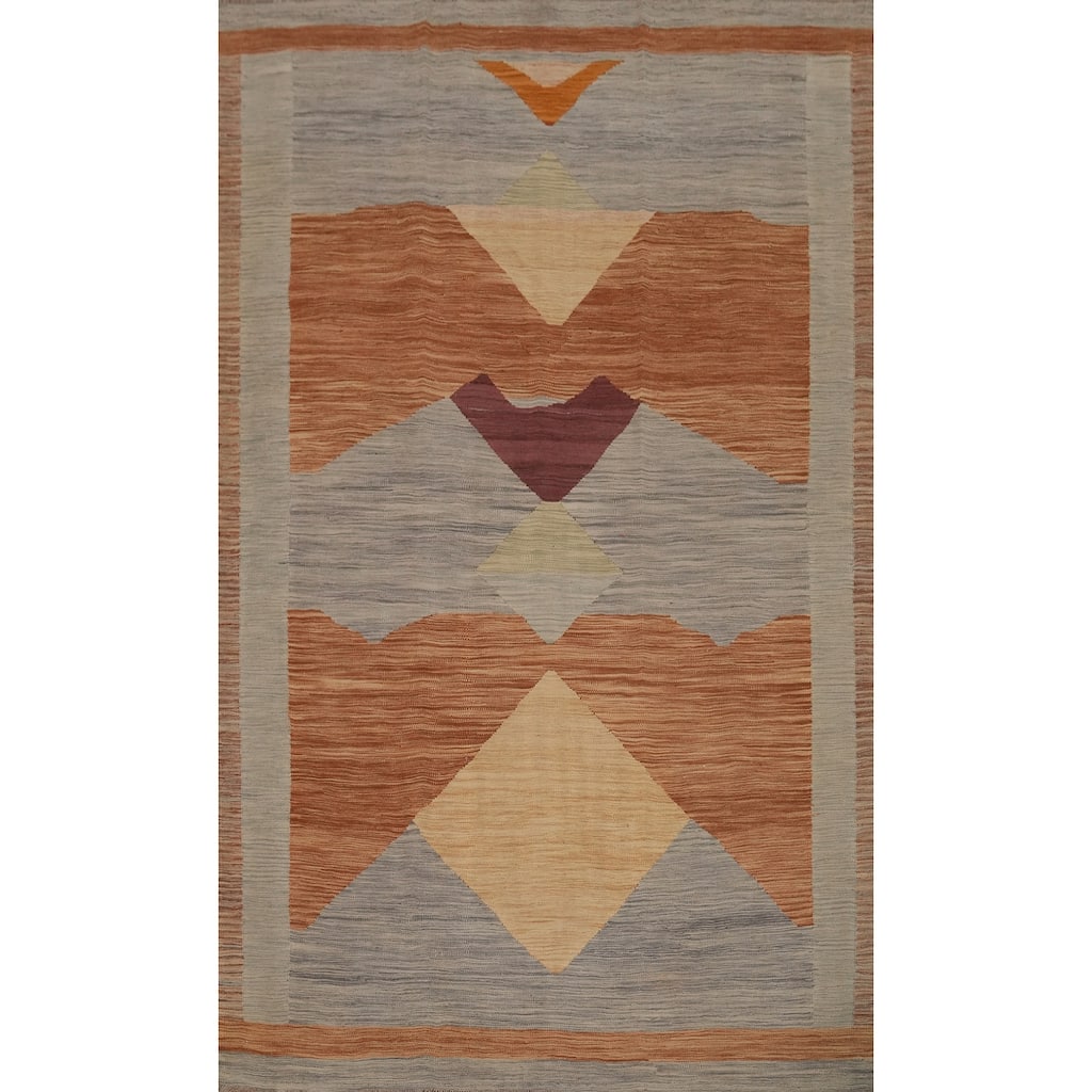 Hand Woven Southwestern Wool Multi-Colored Geometric Area Rug - 9' 0'' X 6' 1''