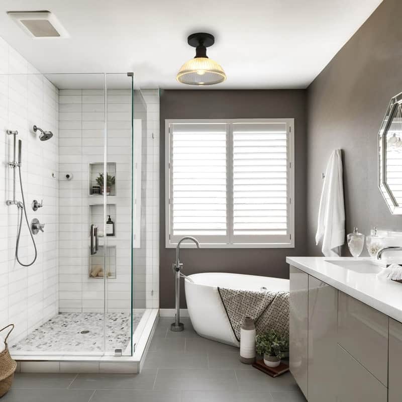 1 Light led light black light bulb glass shade, metal base ceiling light - N/A