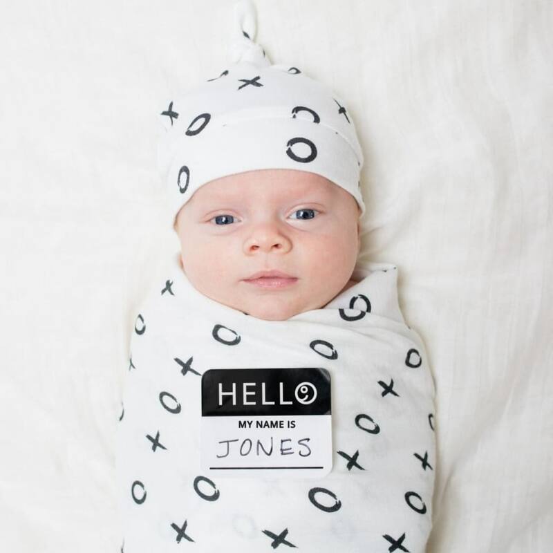lulujo Hello World Hat & Swaddle Set