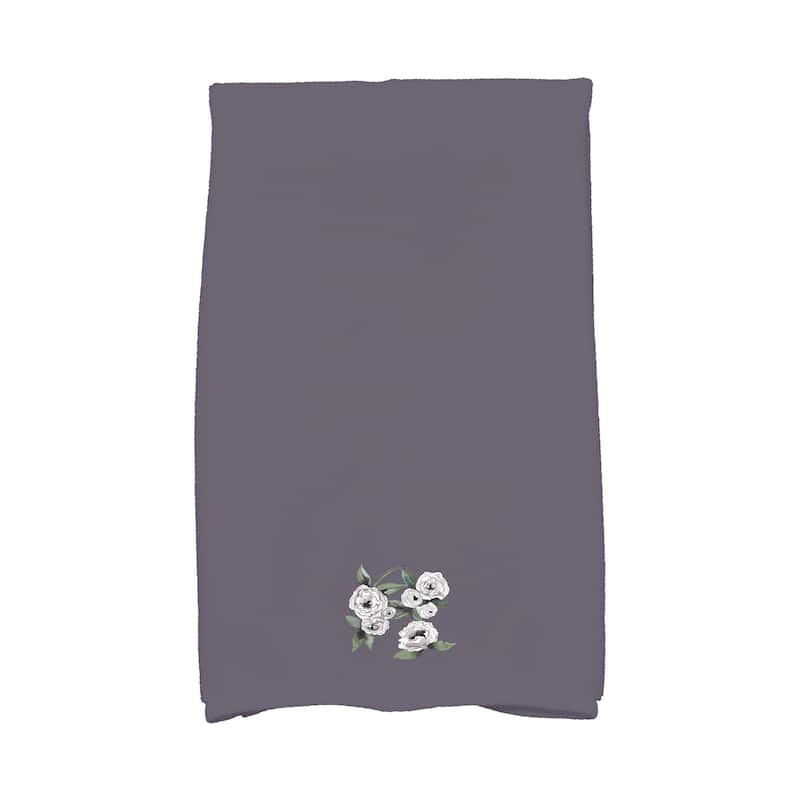 Radiant Rose 18 x 30 Inch Floral Print Hand Towel - Purple