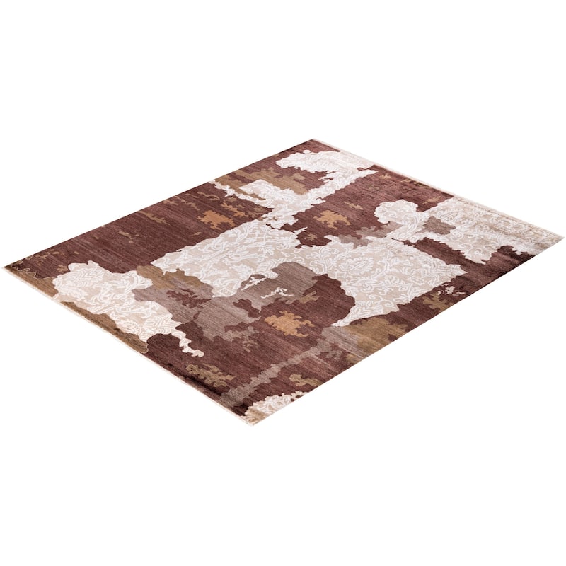 Ikat One-of-a-Kind Handmade Area Rug, Brown - 8' 1" x 9' 10"