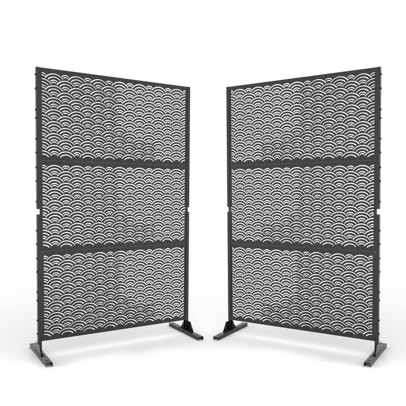 Outdoor Privacy Screen with Stand (Set of 2)