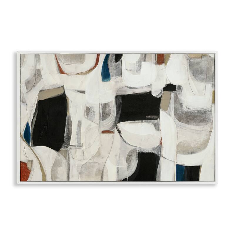 Stupell Dynamic Earthy Shapes Framed Giclee Art Design By Kippi Leonard - 18 x 12 - White